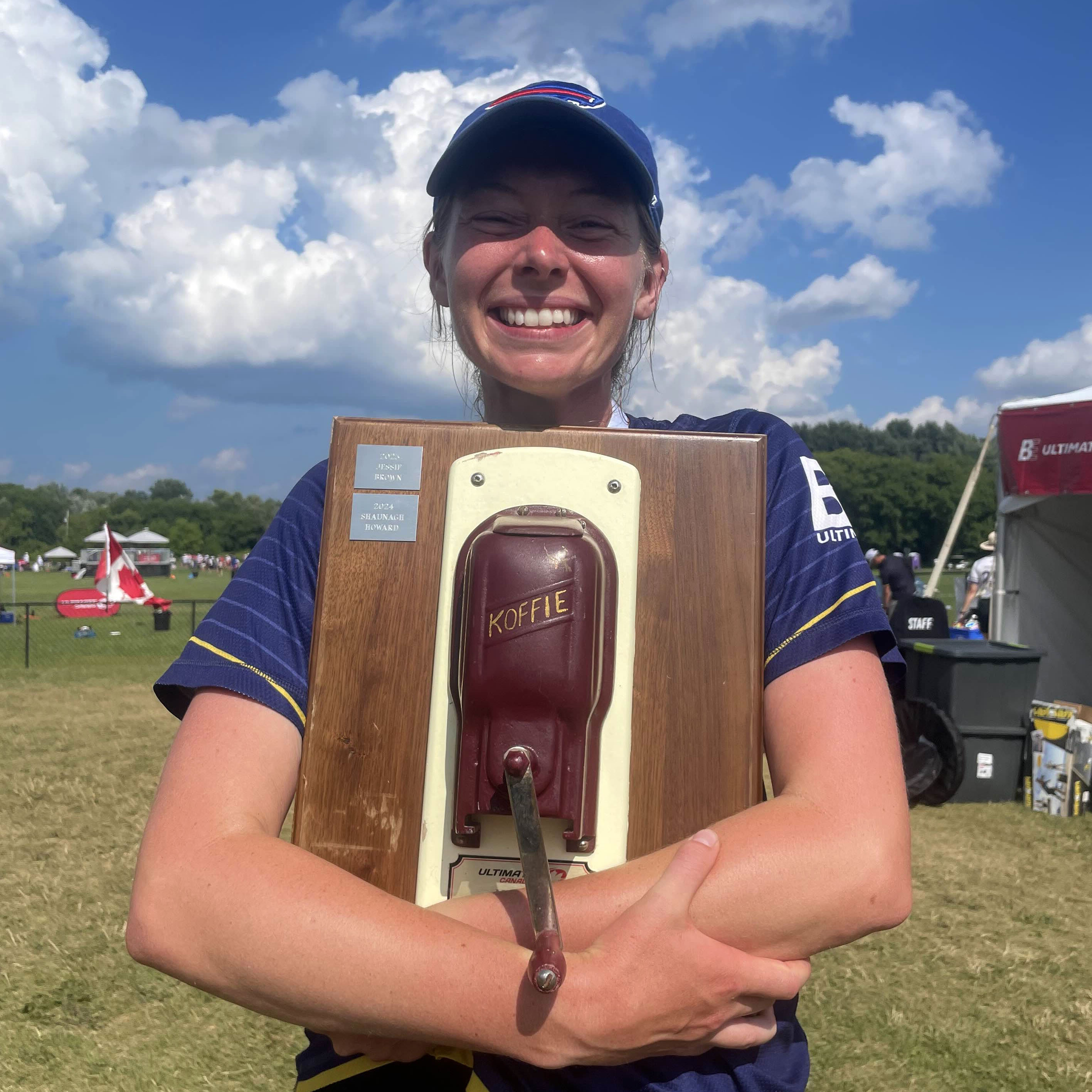Graves smiles with the MVP plaque award